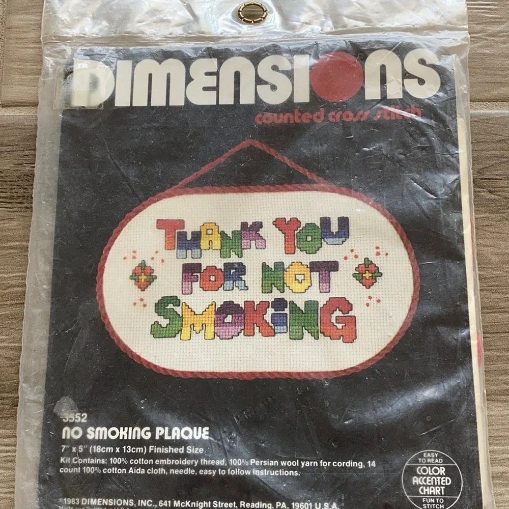 Vintage Dimensions Thank You For Not Smoking kit